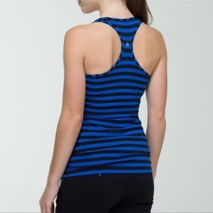 Lululemon cool racer back in apex stripe baroque blue